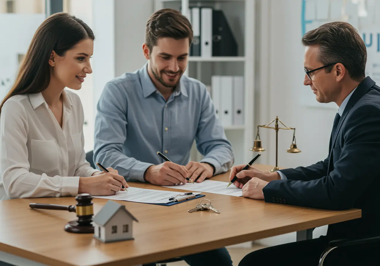 Ilustración de marketing digital para abogados inmobiliarios