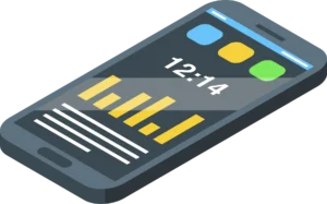 Dispositivo móvil mostrando análisis SEO y métricas de rendimiento