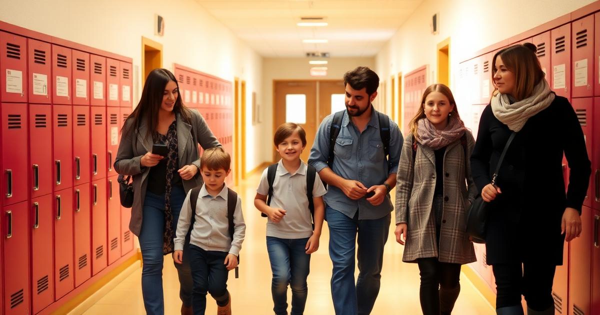 Familia eligiendo colegio privado bilingüe en Madrid
